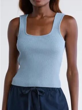 Vince Sweetheart Neck Ribbed Crop Tank